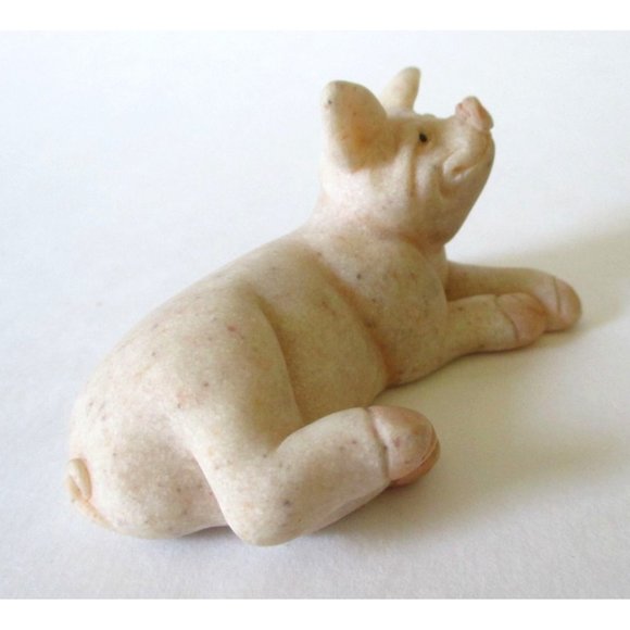 Quarry Critters Patch Pig Piggy Figurine  - Vintage 2000 Farm Farmhouse Decor - Picture 4 of 6